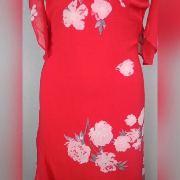Lulus Love in Bloom Red Floral Print Off-the-Shoulder High-Low Dress Size Small - Picture 14 of 16